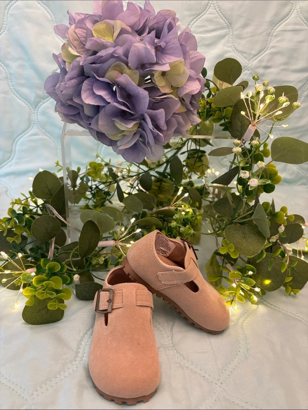 Toddler Suede Buckle Shoes in Tan